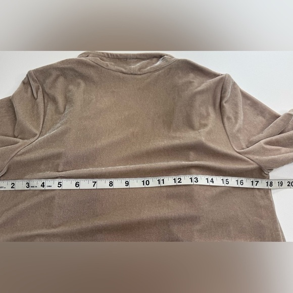 Soft Surroundings Velour Cardigan Natural Tan Shacket Womens Small Petite - Picture 7 of 9